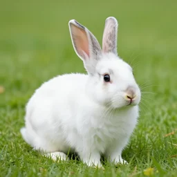 mila kunis as a little rabbit hopping through grass
