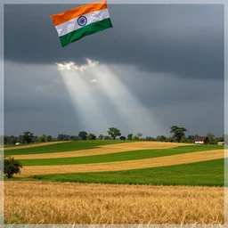 a beautiful landscape in the colors of indian national flag