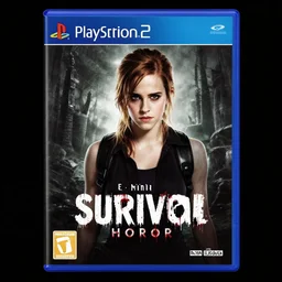 emma watson, survival horror, playstation 2 game box keyart