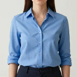 a woman in blue shirt by sarah carmody