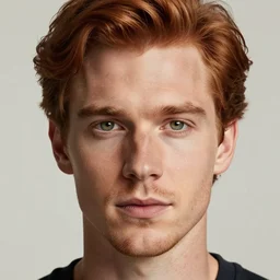 professional digital art of a man with natural reddish hair and green eyes, popular, high quality, highly detailed, hd, 4 k