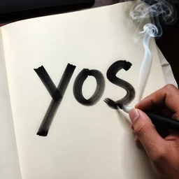 yos written in smokes