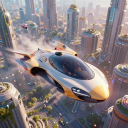 flying cars over futuristic city, ultrafine highly detailed hyper colorful illustration, sharp focus, unreal engine highly rendered, global illumination, radiant light, subtle light fog, intricate and detailed environment