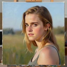 emma watson, painting, ultra realistic!!!, clear weather, golden hour, sharp focus