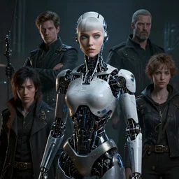 A portrait of a robotic women by Greg Rutkowski, Sung Choi, Mitchell Mohrhauser, Maciej Kuciara, Johnson Ting, Maxim Verehin, Peter Konig, Bloodborne, sci-fi, 8k photorealistic, cinematic lighting, HD, high details, dramatic, dark atmosphere, trending on artstation