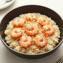 a shrimp frying rice