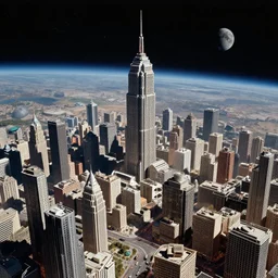 a city in space made by chesley bonestell, highly detailed, sharp focus, cinematic lighting, trending on artstation, concept art,