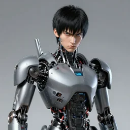 portrait of cyberpunk style robot after war, mechanically enhanced, biohacking, black hair, angry face, cyborg, machine, robotic skin, fine details. anime, by ilya kuvshinov katsuhiro otomo ghost - in - the - shell, magali villeneuve, artgerm, rutkowski, wlop jeremy lipkin and giuseppe dangelico pino and michael garmash and rob rey and tsutomu nihei