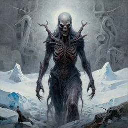 menacing presence trailblazer Antarctica glacial cult incomprehensible topology horror, realistic fantasy, oil painting, extremely high detail, photorealistic, cinematic lighting, oil painting, intricate line drawings, 4k resolution