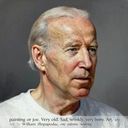 “painting or joe Biden. Very old. Sad, wrinkly, very bony. Art by William Adolphe bouguereau. Award winning”
