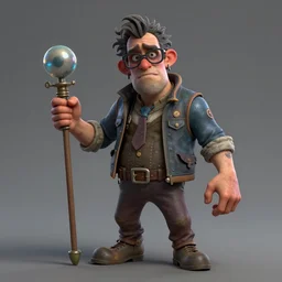 The clumsy, brutal, sarcastic inventor with a chemical dependency. trending on artstation deviantart Pinterest detailed realistic High Resolution HD 8k