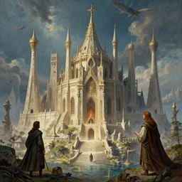 the hidden elven city of gondolin, by greg rutkowski and millais