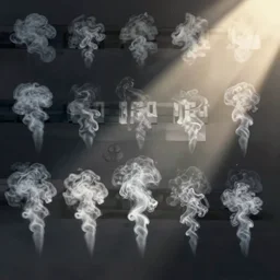Animated spritesheet for a puff of smoke