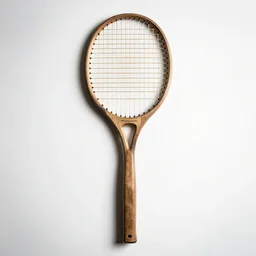 rustic squash racket, studio product photography, isolated on a pure white background, centered, entire object in frame, sharp focus, soft studio lighting
