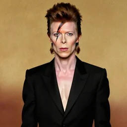 twin peaks poster art, portrait of david bowie his suit is split half in black, by michael whelan, rossetti bouguereau, artgerm, retro, nostalgic, old fashioned