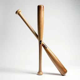 rustic baseball bat, studio product photography, isolated on a pure white background, centered, entire object in frame, sharp focus, soft studio lighting