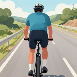 POV of a person riding a bike, digital art