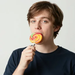 lollipop eating human