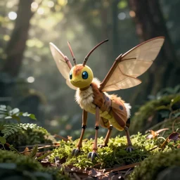 The pokemon venonat as a real life animal, nature photography, outdoors
