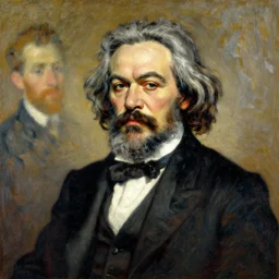 beautiful post - impressionist painting portrait of karl marx by, henri de toulouse - lautrec, camille pissarro, paul cezanne, henri rousseau, vincent van gogh, henri - edmond