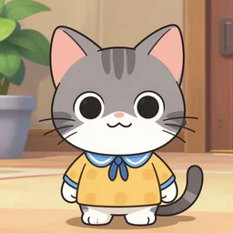 a cute cat girl, in the style of zootopia