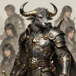 buffalo dnd hunter of avernus, magnificent, close up, details, sharp focus, elegant, highly detailed, illustration, by Jordan Grimmer and greg rutkowski and PiNe(パイネ) and 薯子Imoko and 香川悠作 and wlop and maya takamura, intricate, beautiful, Trending artstation, pixiv, digital Art