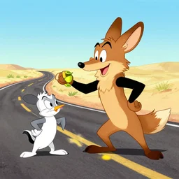 coyote cartoon catching roadrunner cartoon