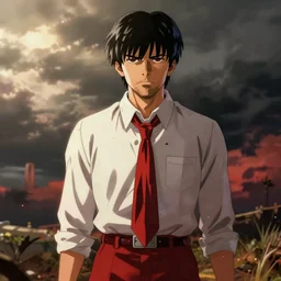 shinji ikari, red dead redemption art style, rockstar games
