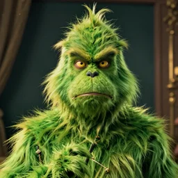 nicholas cage as grinch portrait, cinematic, realistic photography