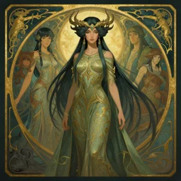 side shot centered painted portrait, maya ali wind sorcerer, art nouveau octane render, arcane, matte painting concept art, official fanart behance hd artstation by jesper ejsing, by rhads and makoto shinkai and lois van baarle and ilya kuvshinov