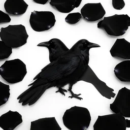 black rose petals that look like a crow