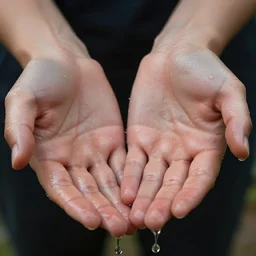 wet sweating hands, macro, wide angle, elaborate, dripping wet, highly detailed, beautiful lighting