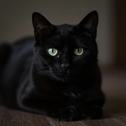 black cat in dark