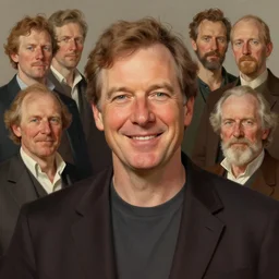photo of frank bramley with simple smile paint detailed digital artstation, portrait hd 4 k, y greg rutkowski and gaston bussiere and craig mullins and j. c. leyendecker, hd