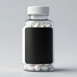 concept art of a'back to the future'white iridescent liquid dietary supplement in a transparent bottle with big black sticker on it by aenaluck, auang guangjian and gil elvgren and sachin teng, blue and white tones, digital painting, artstation, concept art, smooth, sharp foccus ilustration hq