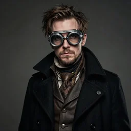 Portrait steampunk Sam Elliott wearing safety goggles and black coat by charlie bowater elina brotherus greg rutkowski Dan Witz paul klee jamie wyeth victo ngai