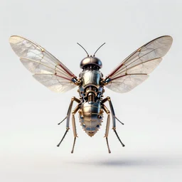 steampunk cybernetic biomechanical fly with wings, 3 d model, unreal engine realistic render, 8 k, micro detail, intricate, elegant, highly detailed, centered, digital painting, artstation, smooth, sharp focus, illustration, artgerm, tomasz alen kopera, wlop