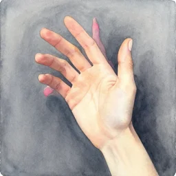 watercolor hand by marlene dumas