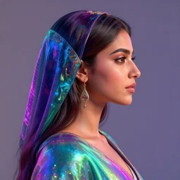 side - profile painted portrait, maya ali as a sorcerer, specular highlights, smooth, gaudy neon colors, octane render, matte painting concept art, official fanart behance hd artstation by jesper ejsing, by rhads and makoto shinkai and lois van baarle and ilya kuvshinov and rossdraws