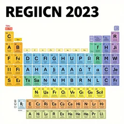 graphic design poster, abstract scenes, loud typography, periodic table