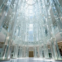 Magnificent inside of the crystal cathedral, prisms