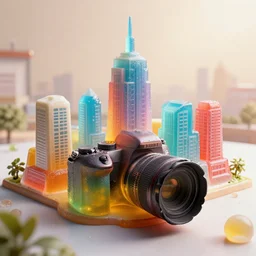 city made of jello, dslr