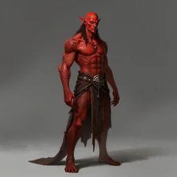 dark fantasy tiefling warlock, red skin, intricate nordic viking ornamental knotwork tattoo sleeve, fullbody view, wide angle view, highly detailed, qichao wang, artgerm, cushart krenz, zeronis, trending on artstation, soft light, sharp edges, illustration, character design, concept art
