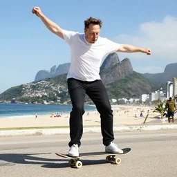 elon musk skating in rio de janeiro