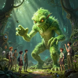 green creature with long fingers disguised as a human, unreal engine, fantasy art by greg rutkowski, loish, rhads, ferdinand knab, makoto shinkai and lois van baarle, ilya kuvshinov, rossdraws, tom bagshaw, global illumination, radiant light, detailed and intricate environment