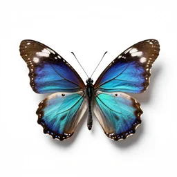 iridescent monarch butterfly, high detail photograph, full body, isolated on a pure white background, centered, entire subject in frame, sharp focus, soft studio lighting