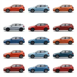 infographic showing many types of different cars