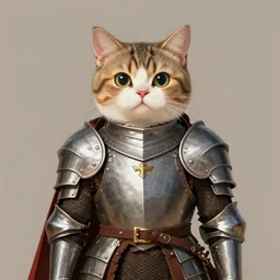 lovely cat wearing medieval suit of armor, illustration, concept art, art by wlop