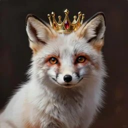 an insanely detailed painting of a cute polar fox wearing a crown, in the style of peter mohrbacher, artgerm, dramatic lighting and composition, octane render, trending on artstation, concept art