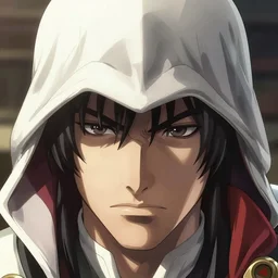 ezio from assassin's creed, kyoto animation still, finely illustrated face, intricately detailed features, digital painting, makoto shinkai, painted by ilya kuvshinov and katsura masakazu and alphonse mucha and satoshi kon